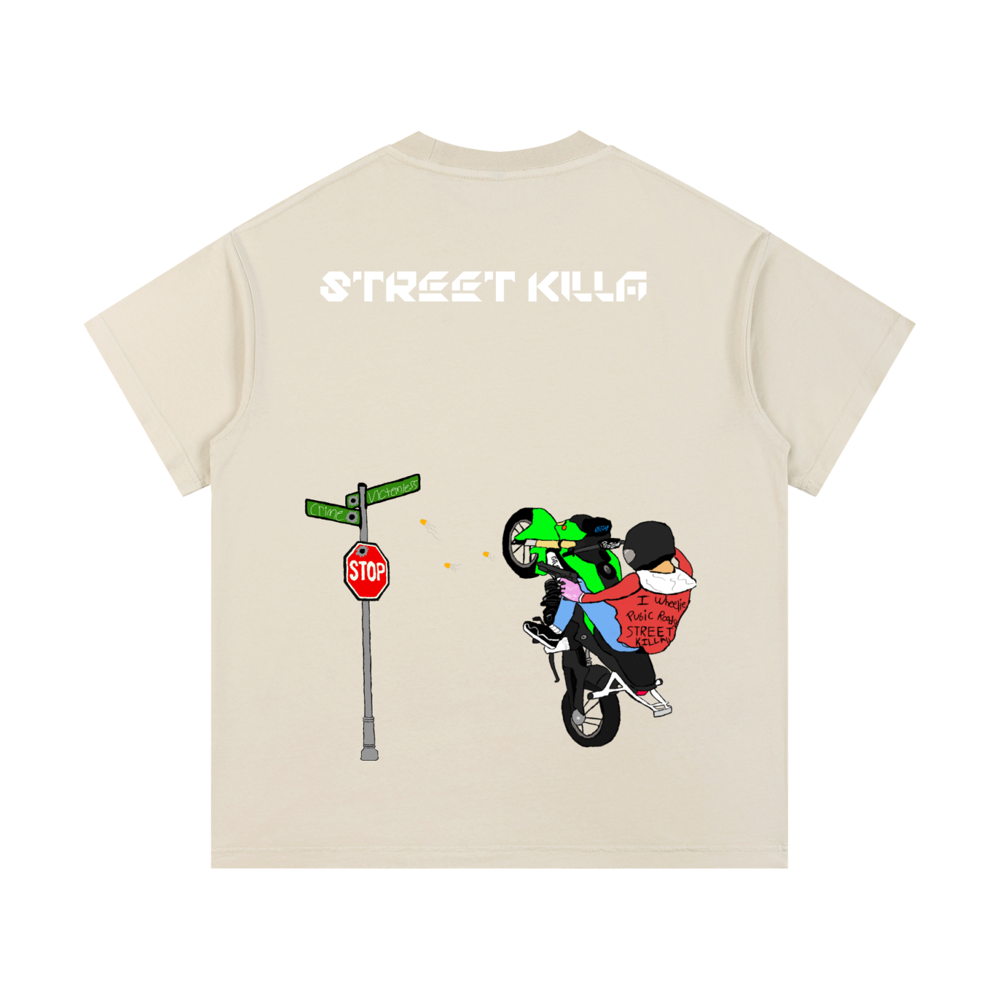 “Street Killa” Vintage Wash Cotton T-Shirt