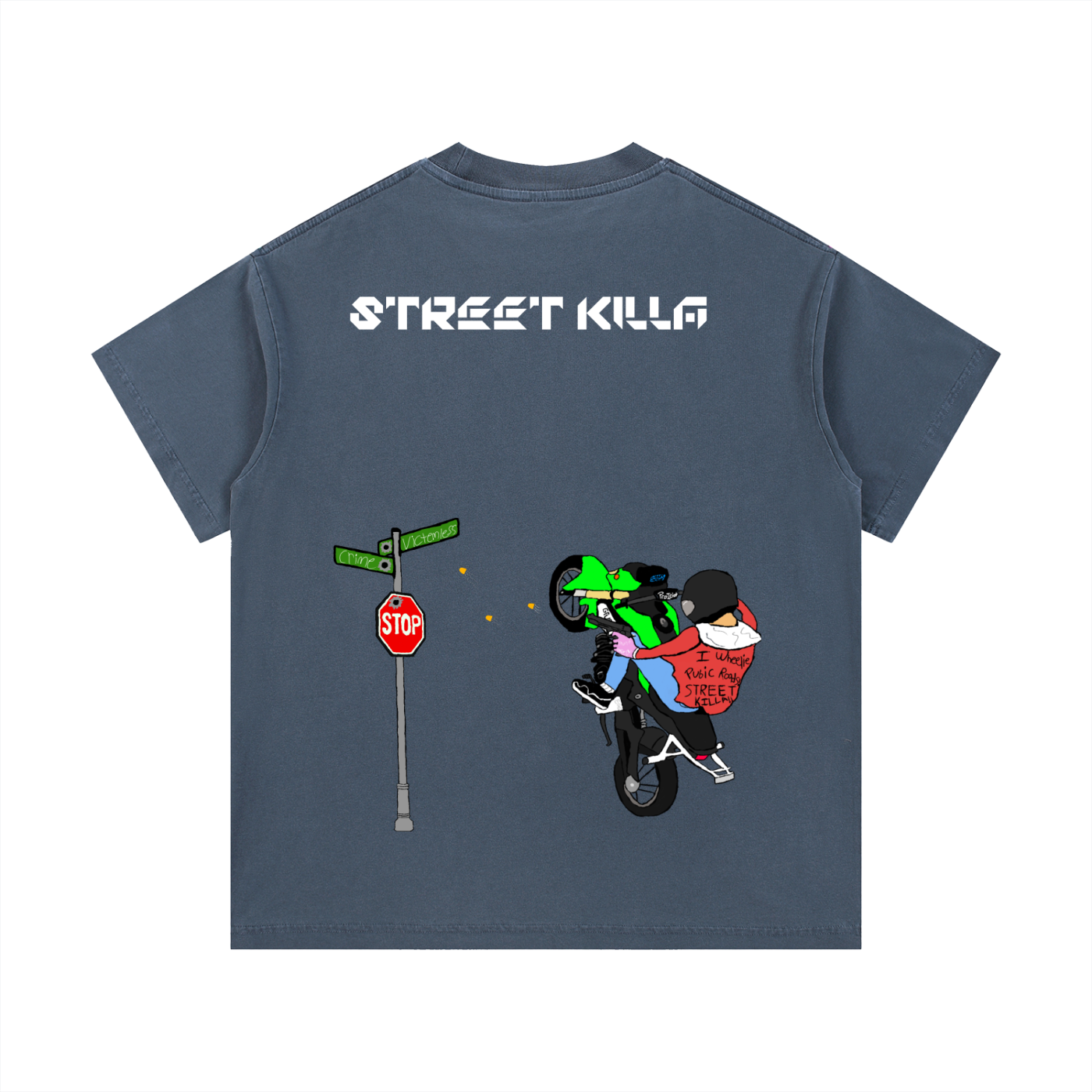“Street Killa” Vintage Wash Cotton T-Shirt