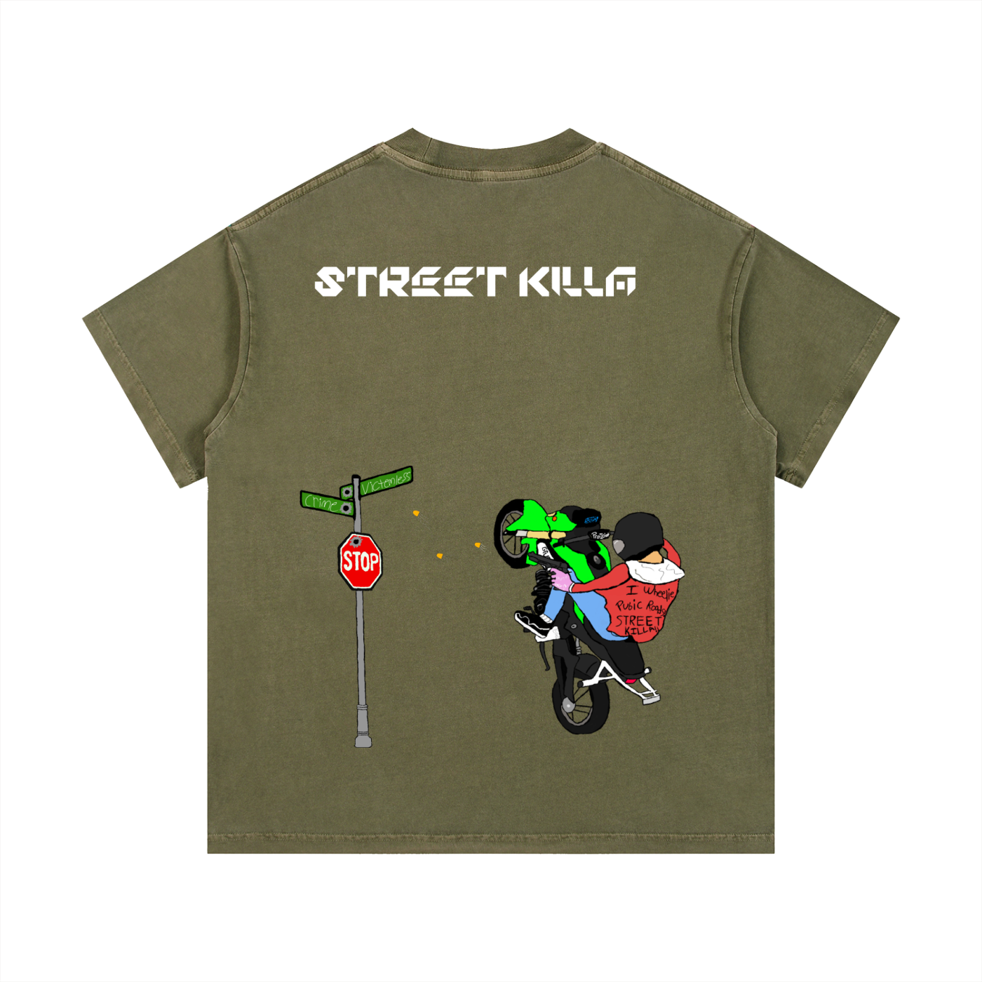 “Street Killa” Vintage Wash Cotton T-Shirt