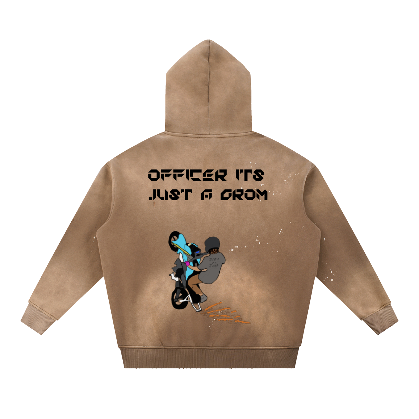 Officer Its Just A Grom Frayed Fleece Hoodie