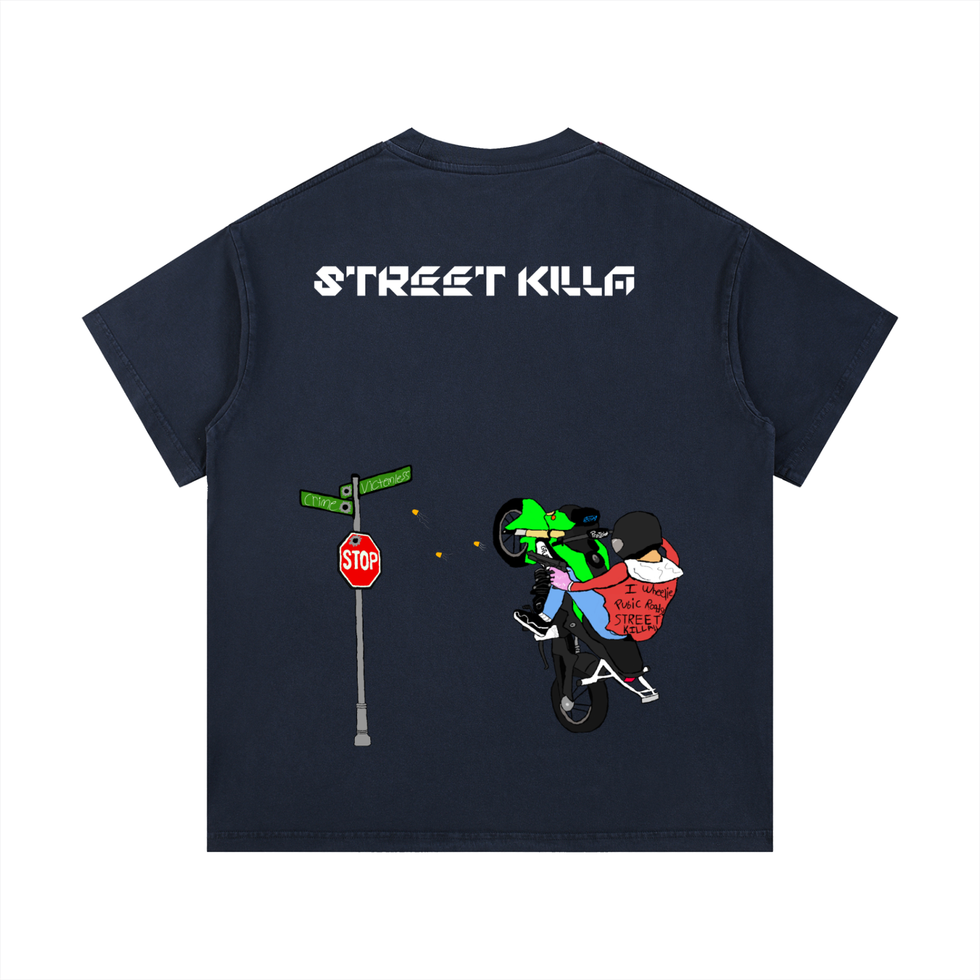 “Street Killa” Vintage Wash Cotton T-Shirt