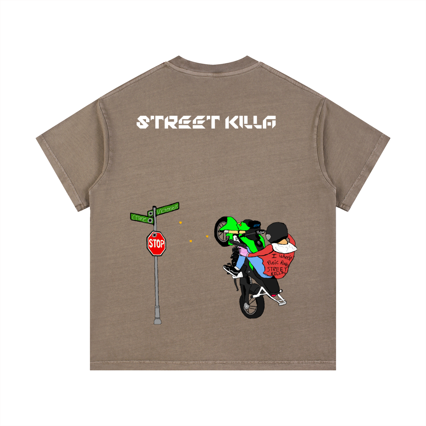 “Street Killa” Vintage Wash Cotton T-Shirt