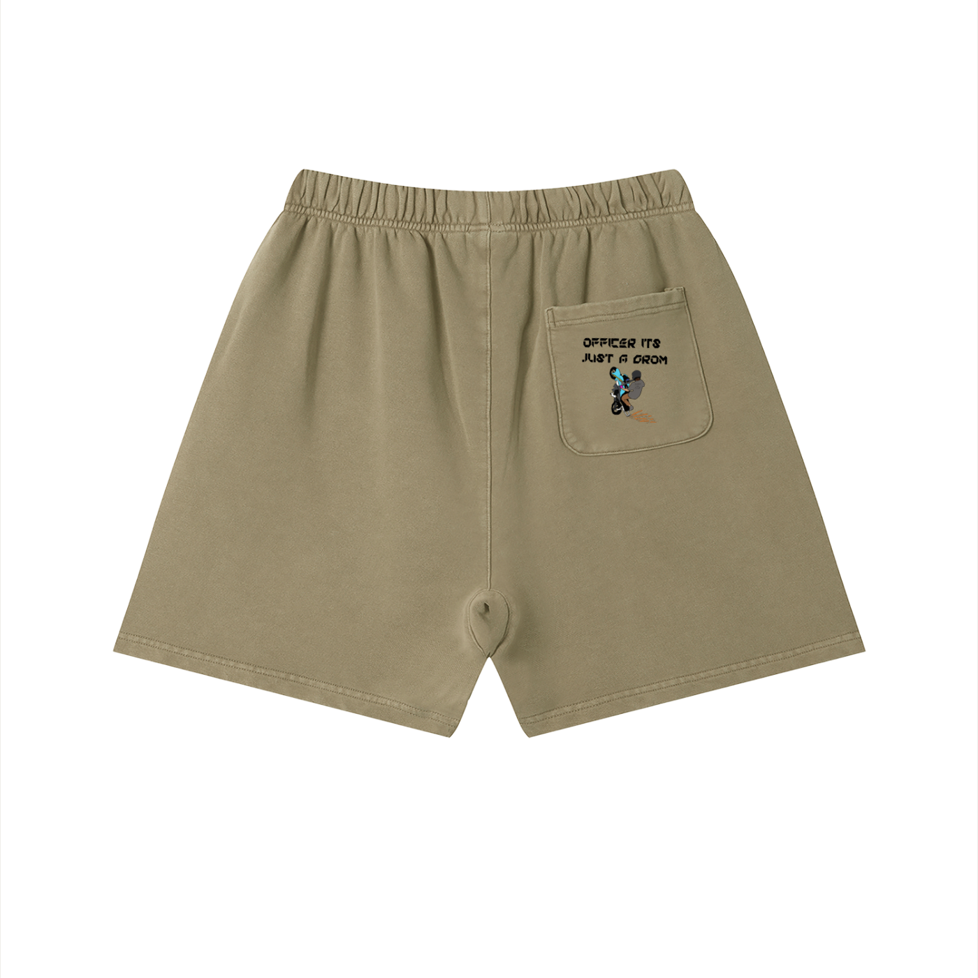 Officer Its Just A Grom Vintage Wash Cotton Shorts