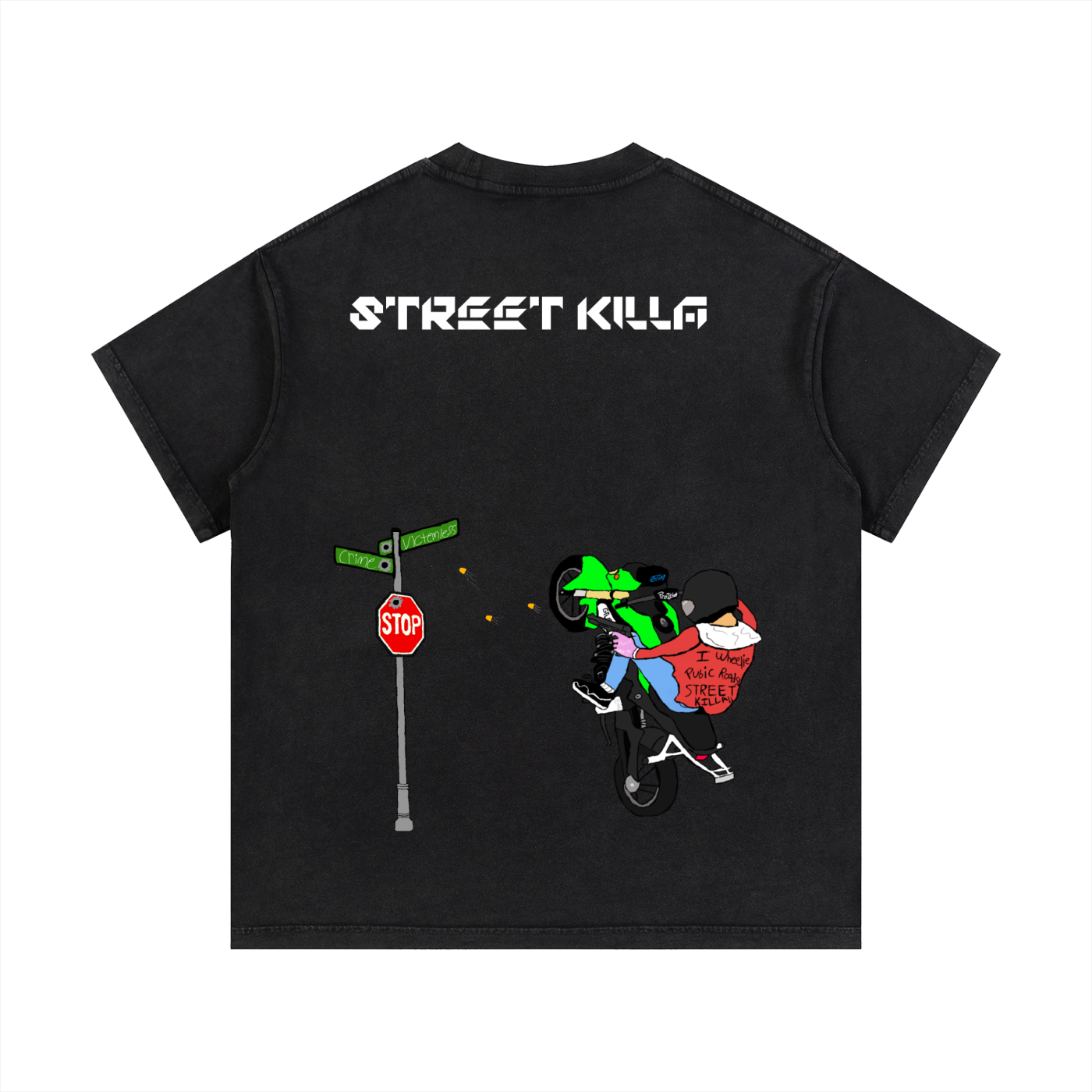“Street Killa” Vintage Wash Cotton T-Shirt