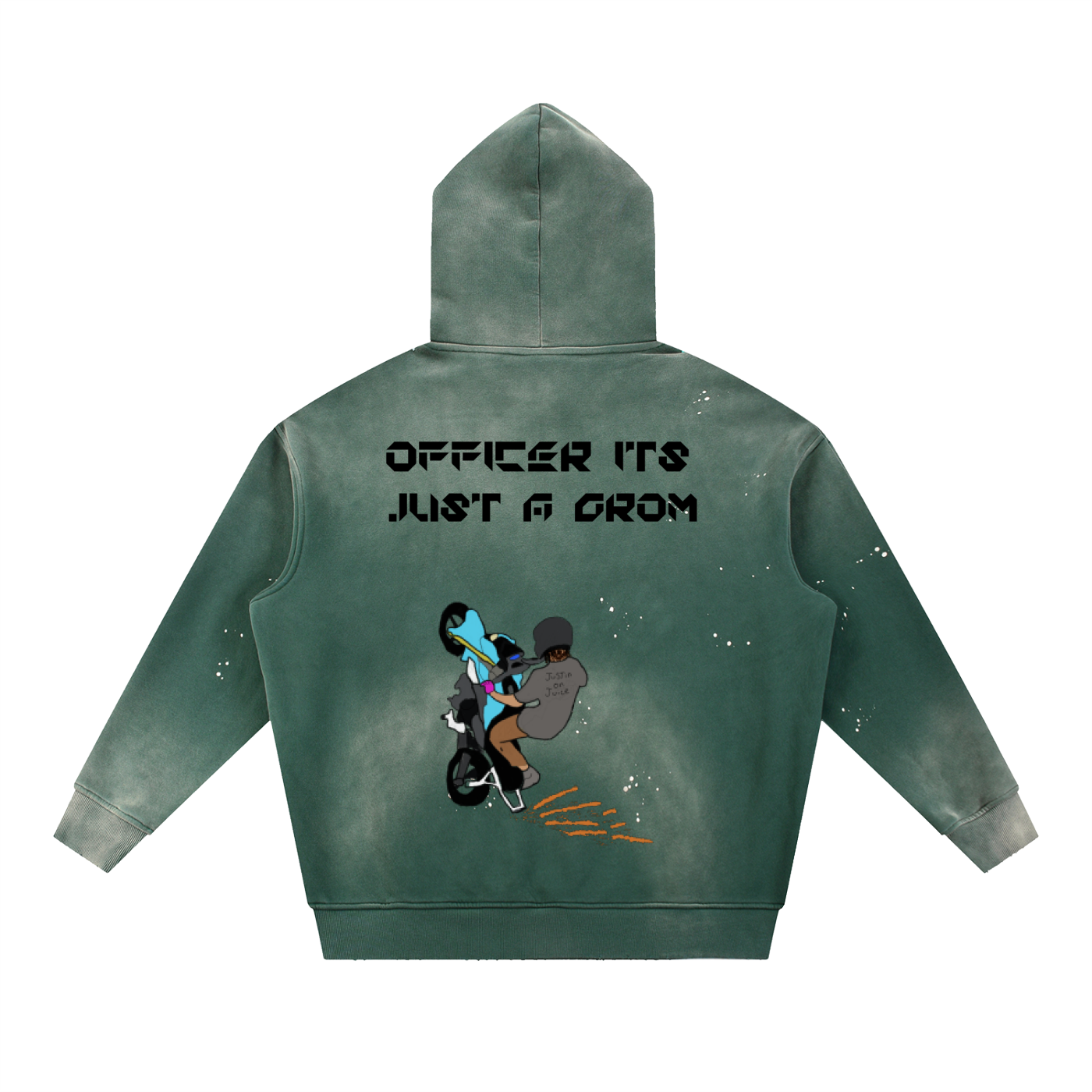 Officer Its Just A Grom Frayed Fleece Hoodie