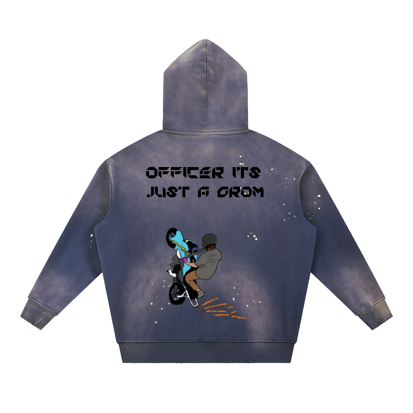 Officer Its Just A Grom Frayed Fleece Hoodie