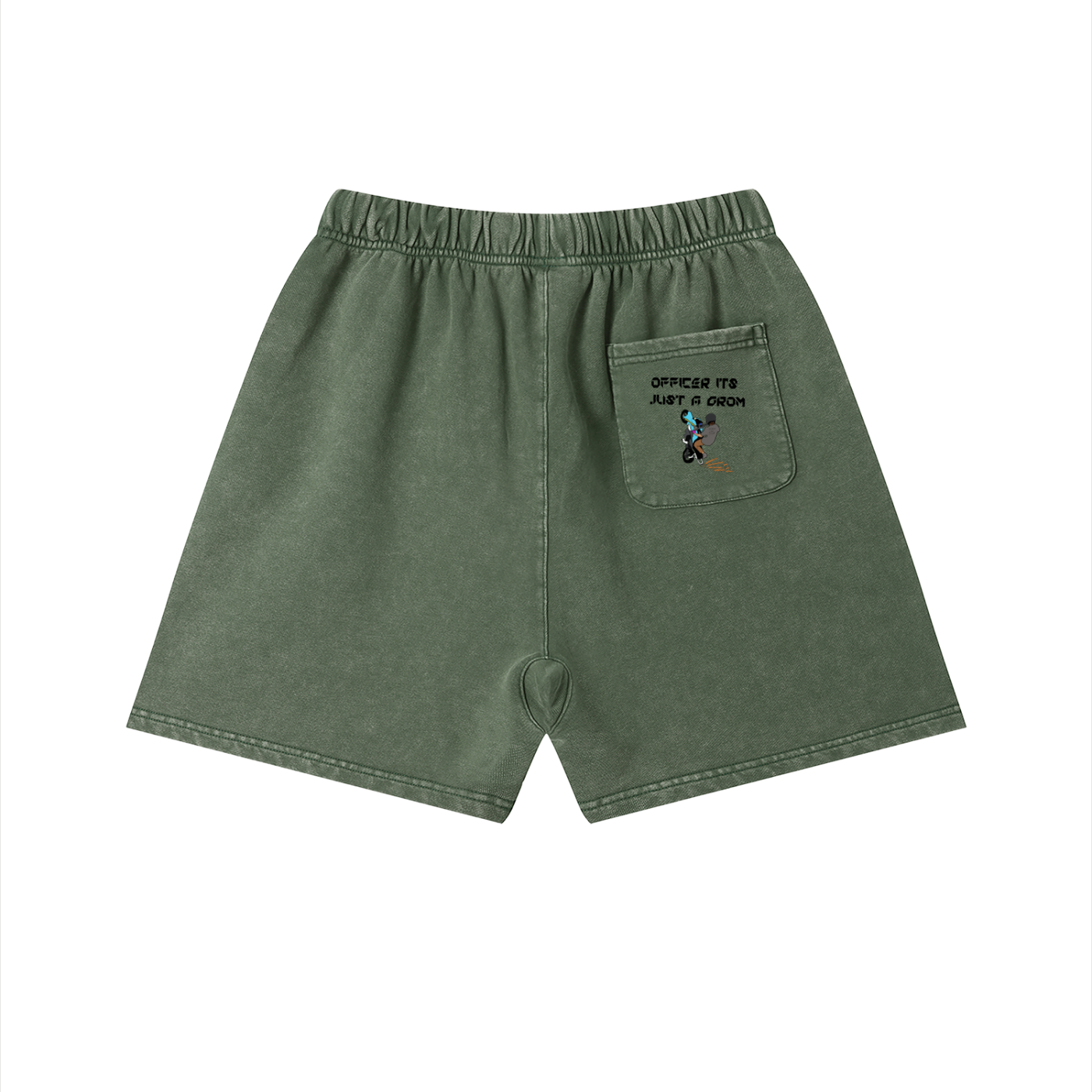 Officer Its Just A Grom Vintage Wash Cotton Shorts