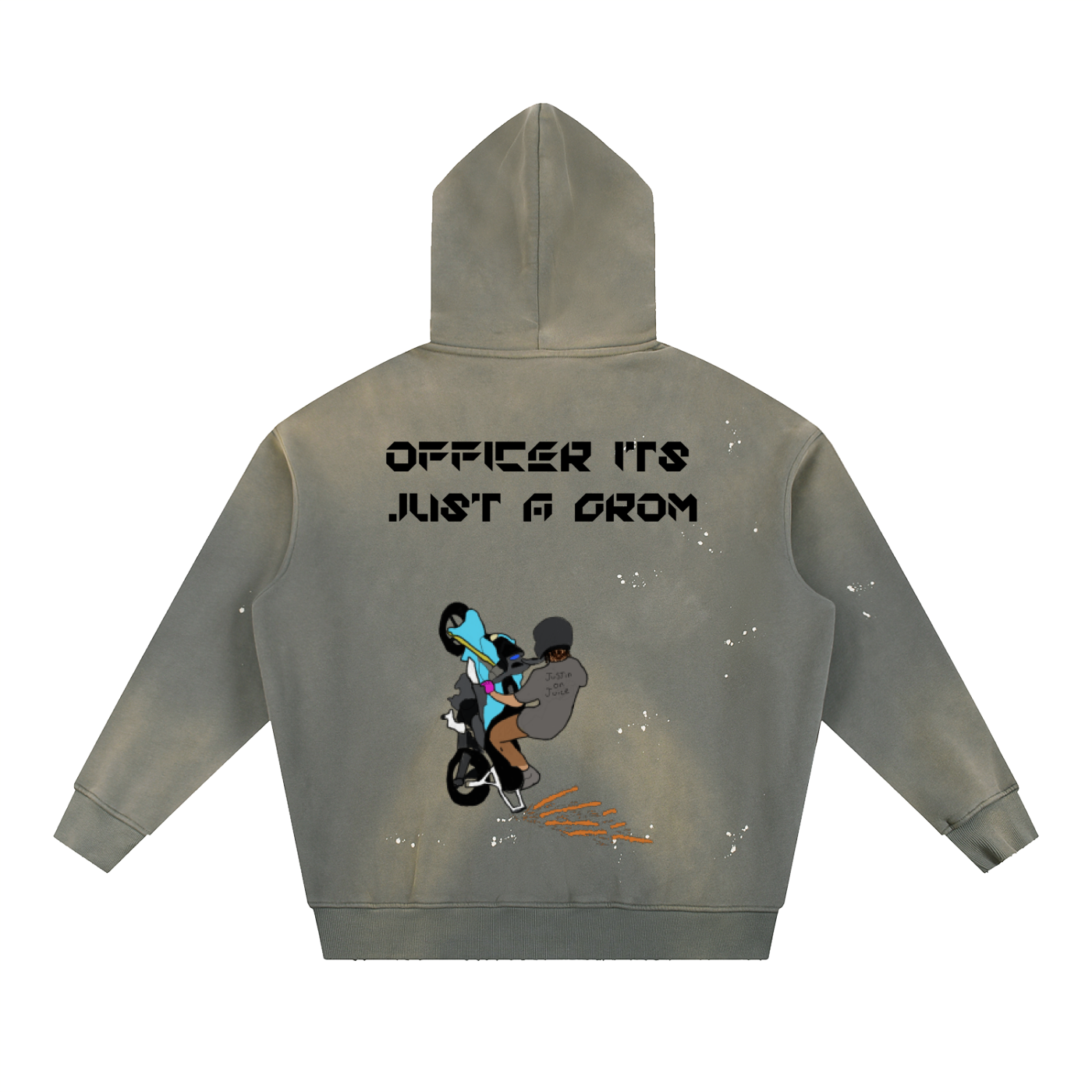 Officer Its Just A Grom Frayed Fleece Hoodie