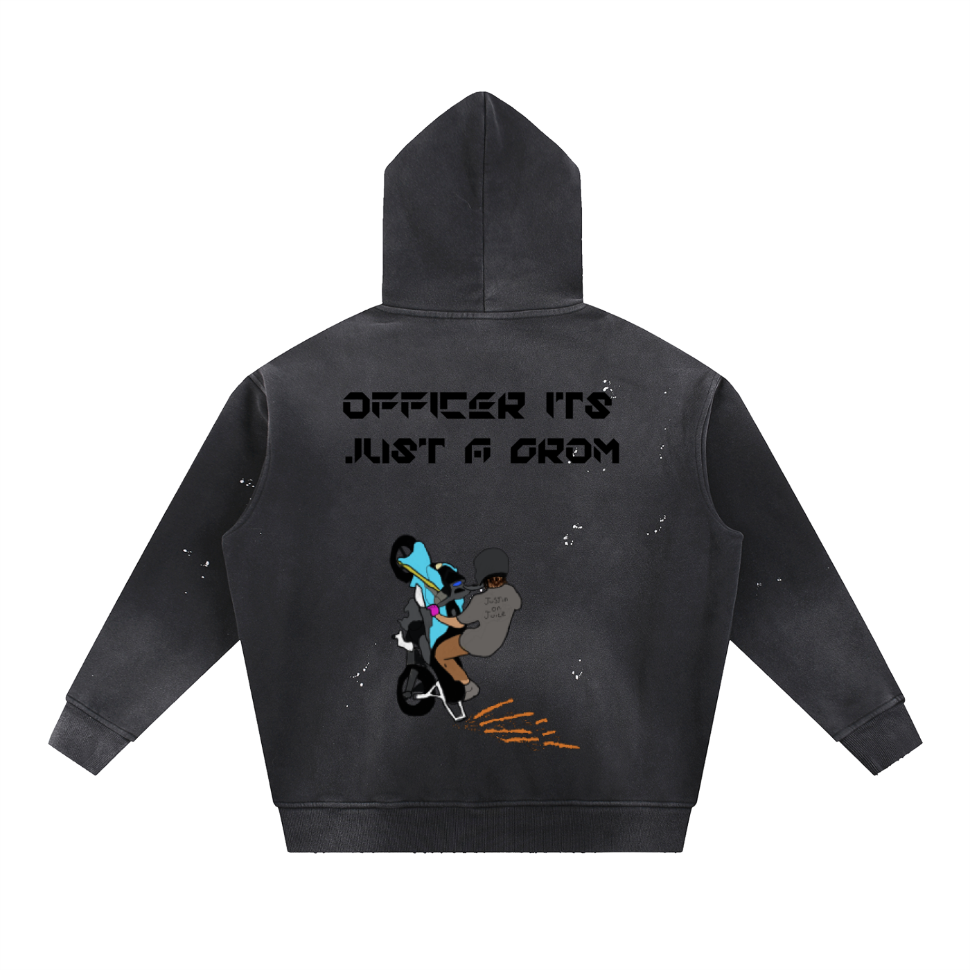Officer Its Just A Grom Frayed Fleece Hoodie