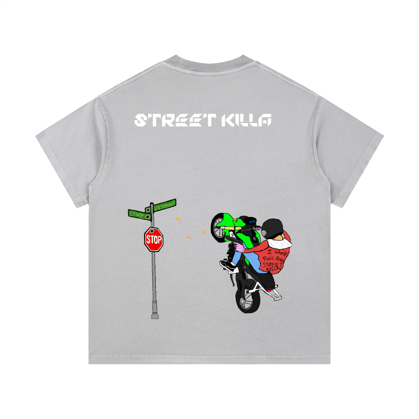 “Street Killa” Vintage Wash Cotton T-Shirt
